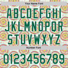 Load image into Gallery viewer, Custom White Kelly Green Yellow-Red 3D Pattern Design Black History Month African Ethnicity Style Authentic Baseball Jersey
