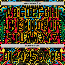 Load image into Gallery viewer, Custom Black Green Yellow Red-Blue 3D Pattern Design Black History Month African Ethnicity Style Abstract Geometric Authentic Baseball Jersey
