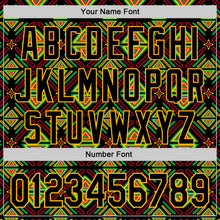 Load image into Gallery viewer, Custom Black Green Red-Gold 3D Pattern Design Black History Month African Ethnicity Style Abstract Geometric Authentic Baseball Jersey
