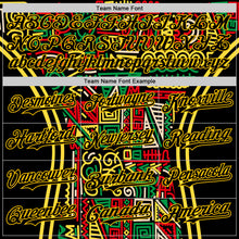 Load image into Gallery viewer, Custom Black Yellow Green-Red 3D Pattern Design Black History Month African Ethnicity Style Abstract Geometric Authentic Baseball Jersey
