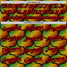 Load image into Gallery viewer, Custom Black Fire Red Green-Yellow 3D Pattern Design Black History Month Gradient African Ethnicity Style Authentic Baseball Jersey
