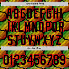 Load image into Gallery viewer, Custom Black Fire Red Green-Yellow 3D Pattern Design Black History Month Gradient African Ethnicity Style Authentic Baseball Jersey
