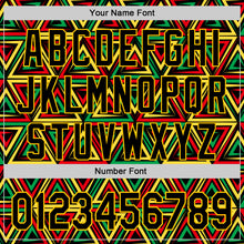 Load image into Gallery viewer, Custom Black Yellow Green-Red 3D Pattern Design Black History Month African Ethnicity Style Abstract Geometric Authentic Baseball Jersey
