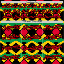 Load image into Gallery viewer, Custom Black Red Yellow-Green 3D Pattern Design Black History Month African Ethnicity Style Abstract Geometric Authentic Baseball Jersey
