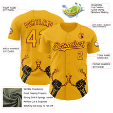 Load image into Gallery viewer, Custom Gold Crimson-Black 3D Pattern Design Black History Month Authentic Baseball Jersey
