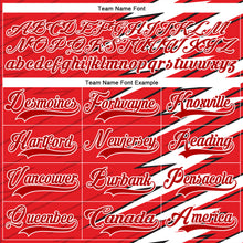 Load image into Gallery viewer, Custom Red Black-White 3D Pattern Lightning Hockey Lace Neck Jersey
