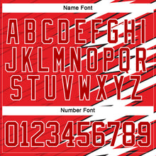 Load image into Gallery viewer, Custom Red Black-White 3D Pattern Lightning Hockey Lace Neck Jersey
