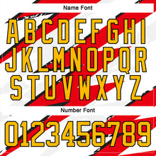 Charger l'image dans la galerie, Custom Fire Red Gold Black-White 3D Pattern Lightning Hockey Lace Neck Jersey
