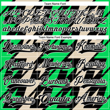 Charger l'image dans la galerie, Custom Black Green Cream-White 3D Pattern Lightning Hockey Lace Neck Jersey
