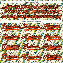 Laden Sie das Bild in den Galerie-Viewer, Custom Cream Orange Green Yellow-Black 3D Pattern Lightning Hockey Lace Neck Jersey
