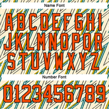 Laden Sie das Bild in den Galerie-Viewer, Custom Cream Orange Green Yellow-Black 3D Pattern Lightning Hockey Lace Neck Jersey
