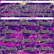 Charger l'image dans la galerie, Custom Purple Black Cream-White 3D Pattern Lightning Hockey Lace Neck Jersey
