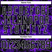 Laden Sie das Bild in den Galerie-Viewer, Custom Purple Black-White 3D Pattern Lightning Hockey Lace Neck Jersey
