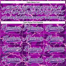 Charger l'image dans la galerie, Custom Purple Black Pink-White 3D Pattern Lightning Hockey Lace Neck Jersey
