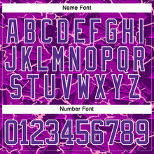 Charger l'image dans la galerie, Custom Purple Black Pink-White 3D Pattern Lightning Hockey Lace Neck Jersey
