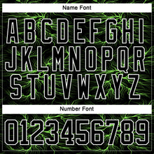 Laden Sie das Bild in den Galerie-Viewer, Custom Black Green-White 3D Pattern Lightning Hockey Lace Neck Jersey
