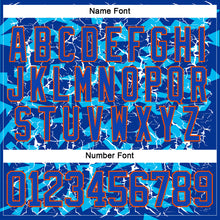 Загрузить изображение в средство просмотра галереи, Custom Thunder Blue Orange-Black 3D Pattern Lightning Hockey Lace Neck Jersey
