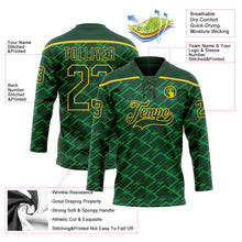 Загрузить изображение в средство просмотра галереи, Custom Green Yellow 3D Pattern Lightning Hockey Lace Neck Jersey
