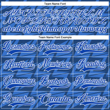 Laden Sie das Bild in den Galerie-Viewer, Custom Thunder Blue White 3D Pattern Lightning Hockey Lace Neck Jersey
