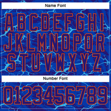 Laden Sie das Bild in den Galerie-Viewer, Custom Dark Purple Blue-Orange 3D Pattern Lightning Hockey Lace Neck Jersey
