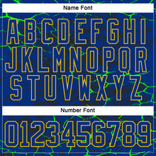 Загрузить изображение в средство просмотра галереи, Custom Royal Green Black-Yellow 3D Pattern Lightning Hockey Lace Neck Jersey
