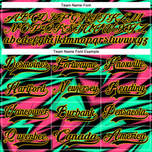 Charger l'image dans la galerie, Custom Black Green Pink-Yellow 3D Pattern Lightning Hockey Lace Neck Jersey
