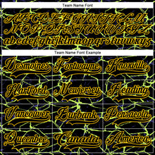 Charger l'image dans la galerie, Custom Black Yellow-Purple 3D Pattern Lightning Hockey Lace Neck Jersey
