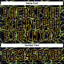 Charger l'image dans la galerie, Custom Black Yellow-Purple 3D Pattern Lightning Hockey Lace Neck Jersey
