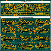 Загрузить изображение в средство просмотра галереи, Custom Green Black Orange-Yellow 3D Pattern Lightning Hockey Lace Neck Jersey
