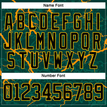 Загрузить изображение в средство просмотра галереи, Custom Green Black Orange-Yellow 3D Pattern Lightning Hockey Lace Neck Jersey
