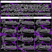 Charger l'image dans la galerie, Custom Black Purple-White 3D Pattern Lightning Hockey Lace Neck Jersey
