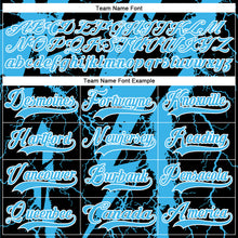 Загрузить изображение в средство просмотра галереи, Custom Sky Blue Black-White 3D Pattern Lightning Hockey Lace Neck Jersey
