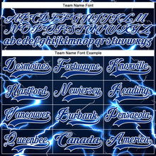 Charger l'image dans la galerie, Custom Navy Royal-White 3D Pattern Lightning Hockey Lace Neck Jersey
