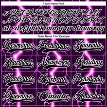 Charger l'image dans la galerie, Custom Black Purple Pink-White 3D Pattern Lightning Hockey Lace Neck Jersey
