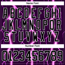 Charger l'image dans la galerie, Custom Black Purple Pink-White 3D Pattern Lightning Hockey Lace Neck Jersey
