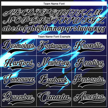 Charger l'image dans la galerie, Custom Black Blue-White 3D Pattern Lightning Hockey Lace Neck Jersey
