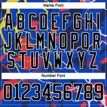 Load image into Gallery viewer, Custom Thunder Blue Black Red Yellow-White 3D Pattern Lightning Hockey Lace Neck Jersey
