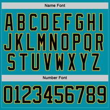 Load image into Gallery viewer, Custom Teal Black Yellow Gray-White 3D Pattern Plaid Hockey Jersey
