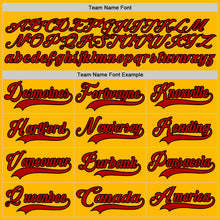 Загрузить изображение в средство просмотра галереи, Custom Gold Red Navy-Black 3D Pattern Plaid Hockey Jersey
