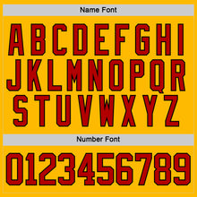 Загрузить изображение в средство просмотра галереи, Custom Gold Red Navy-Black 3D Pattern Plaid Hockey Jersey
