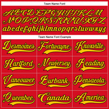 Laden Sie das Bild in den Galerie-Viewer, Custom Red Yellow-Black 3D Pattern Plaid Hockey Jersey
