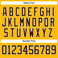 Laden Sie das Bild in den Galerie-Viewer, Custom Gold Brown Purple Navy-White 3D Pattern Plaid Hockey Jersey
