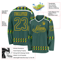 Загрузить изображение в средство просмотра галереи, Custom Green Gold-White 3D Pattern Plaid Hockey Jersey
