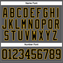 Laden Sie das Bild in den Galerie-Viewer, Custom Steel Gray Black Gold-White 3D Pattern Plaid Hockey Jersey
