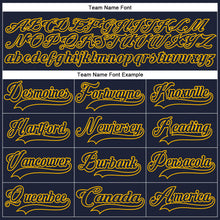 Charger l'image dans la galerie, Custom Navy Gold 3D Pattern Plaid Hockey Jersey

