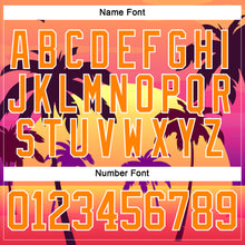 Загрузить изображение в средство просмотра галереи, Custom Yellow Bay Orange Medium Purple-White 3D Pattern Gradient Hawaii Tropical Palm Trees Hockey Lace Neck Jersey
