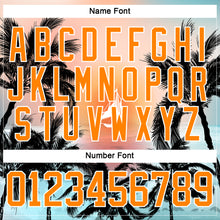 Charger l'image dans la galerie, Custom Bay Orange Blue Gold-White 3D Pattern Gradient Hawaii Tropical Palm Trees Hockey Lace Neck Jersey
