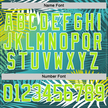 Charger l'image dans la galerie, Custom Aqua Neon Green-White 3D Pattern Hawaii Tropical Palm Trees Hockey Lace Neck Jersey
