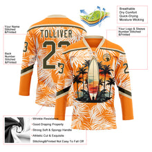 Charger l'image dans la galerie, Custom Bay Orange Olive-Cream 3D Pattern Hawaii Tropical Palm Trees Hockey Lace Neck Jersey
