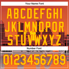 Load image into Gallery viewer, Custom Orange Yellow Dallas Texas Sunset Cityscape Landmark City Symbol Authentic Baseball Jersey
